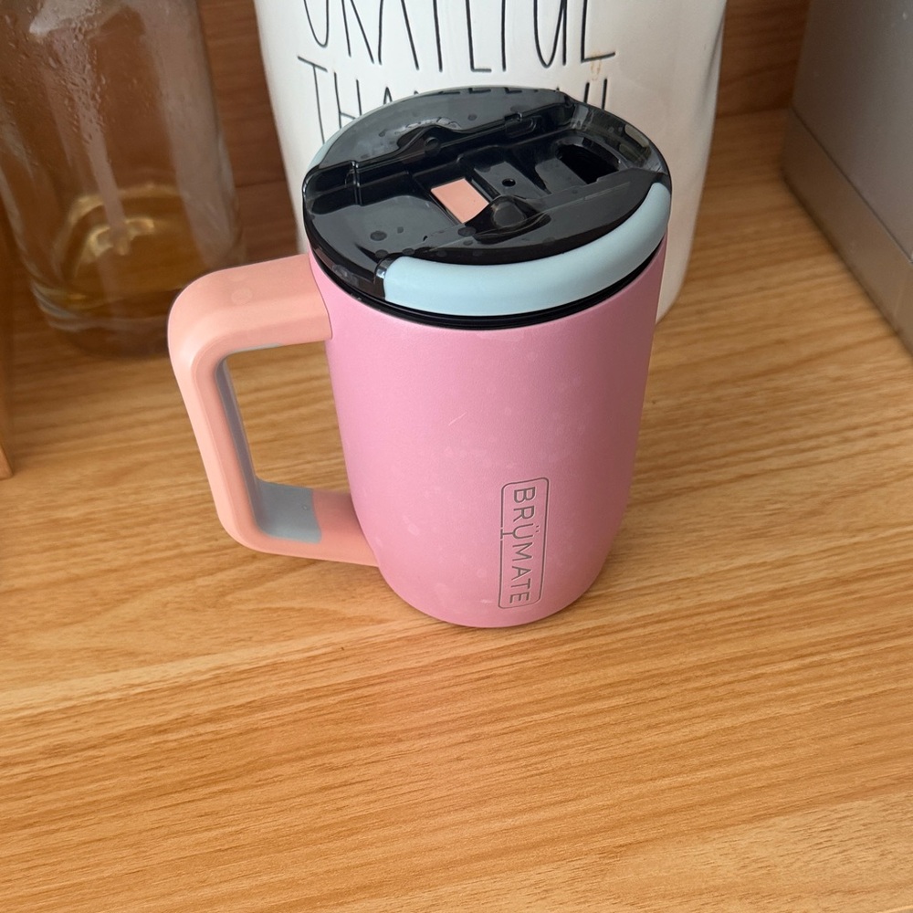 Brumate Pink Insulated Travel Mug with Handle